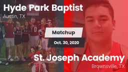 Matchup: Hyde Park Baptist vs. St. Joseph Academy  2020