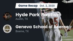 Recap: Hyde Park Baptist  vs. Geneva School of Boerne 2020