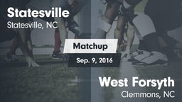 Matchup: Statesville High vs. West Forsyth  2016