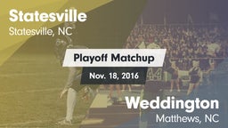 Matchup: Statesville High vs. Weddington  2016