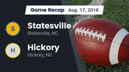 Recap: Statesville  vs. Hickory  2018