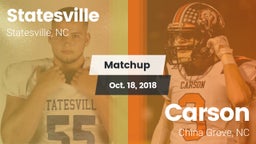 Matchup: Statesville High vs. Carson  2018