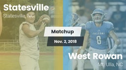 Matchup: Statesville High vs. West Rowan  2018