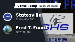 Recap: Statesville  vs. Fred T. Foard  2022