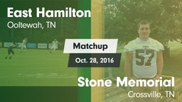 Matchup: East Hamilton High vs. Stone Memorial  2016