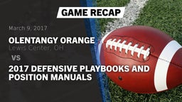 Recap: Olentangy Orange  vs. 2017 DEFENSIVE PLAYBOOKS AND POSITION MANUALS 2017