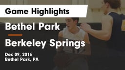 Bethel Park  vs Berkeley Springs  Game Highlights - Dec 09, 2016