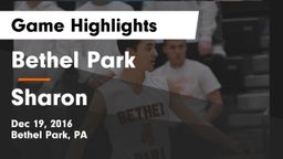 Bethel Park  vs Sharon  Game Highlights - Dec 19, 2016