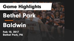 Bethel Park  vs Baldwin  Game Highlights - Feb 10, 2017