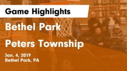 Bethel Park  vs Peters Township  Game Highlights - Jan. 4, 2019