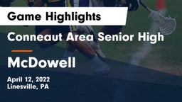 Conneaut Area Senior High vs McDowell  Game Highlights - April 12, 2022