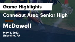 Conneaut Area Senior High vs McDowell  Game Highlights - May 2, 2022