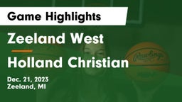 Zeeland West  vs Holland Christian Game Highlights - Dec. 21, 2023