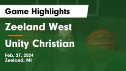 Zeeland West  vs Unity Christian  Game Highlights - Feb. 27, 2024