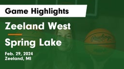 Zeeland West  vs Spring Lake  Game Highlights - Feb. 29, 2024