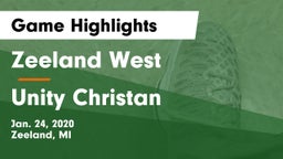 Zeeland West  vs Unity Christan Game Highlights - Jan. 24, 2020