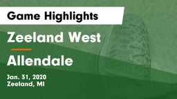 Zeeland West  vs Allendale  Game Highlights - Jan. 31, 2020
