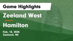 Zeeland West  vs Hamilton Game Highlights - Feb. 18, 2020
