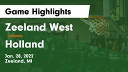 Zeeland West  vs Holland  Game Highlights - Jan. 28, 2022