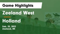 Zeeland West  vs Holland  Game Highlights - Feb. 25, 2022