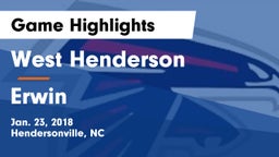 West Henderson  vs Erwin  Game Highlights - Jan. 23, 2018
