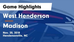 West Henderson  vs Madison  Game Highlights - Nov. 20, 2018