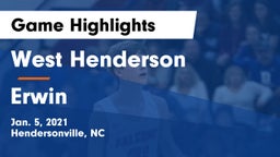 West Henderson  vs Erwin  Game Highlights - Jan. 5, 2021