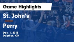 St. John's  vs Perry  Game Highlights - Dec. 1, 2018