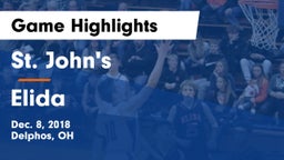 St. John's  vs Elida  Game Highlights - Dec. 8, 2018