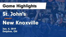 St. John's  vs New Knoxville  Game Highlights - Jan. 4, 2019