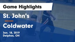 St. John's  vs Coldwater  Game Highlights - Jan. 18, 2019