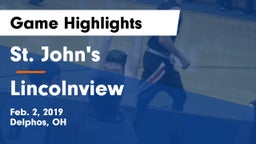 St. John's  vs Lincolnview  Game Highlights - Feb. 2, 2019