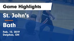 St. John's  vs Bath  Game Highlights - Feb. 12, 2019