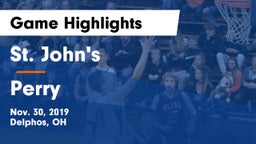 St. John's  vs Perry  Game Highlights - Nov. 30, 2019