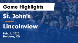 St. John's  vs Lincolnview  Game Highlights - Feb. 1, 2020