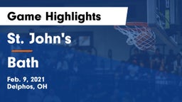 St. John's  vs Bath  Game Highlights - Feb. 9, 2021