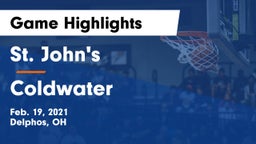 St. John's  vs Coldwater  Game Highlights - Feb. 19, 2021