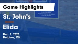 St. John's  vs Elida  Game Highlights - Dec. 9, 2023