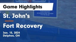 St. John's  vs Fort Recovery  Game Highlights - Jan. 15, 2024