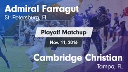 Matchup: Admiral Farragut vs. Cambridge Christian  2016
