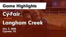 Cy-Fair  vs Langham Creek  Game Highlights - Oct. 3, 2020