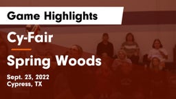 Cy-Fair  vs Spring Woods  Game Highlights - Sept. 23, 2022