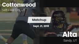 Matchup: Cottonwood High vs. Alta  2018