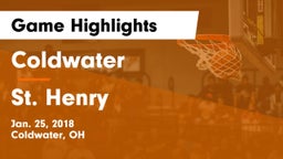 Coldwater  vs St. Henry  Game Highlights - Jan. 25, 2018