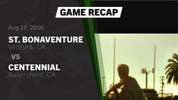 Recap: St. Bonaventure  vs. Centennial  2016