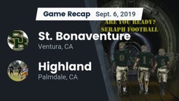 Recap: St. Bonaventure  vs. Highland  2019
