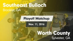 Matchup: Southeast Bulloch vs. Worth County  2016