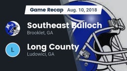 Recap: Southeast Bulloch  vs. Long County  2018