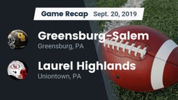 Recap: Greensburg-Salem  vs. Laurel Highlands  2019