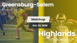Matchup: Greensburg-Salem vs. Highlands  2020